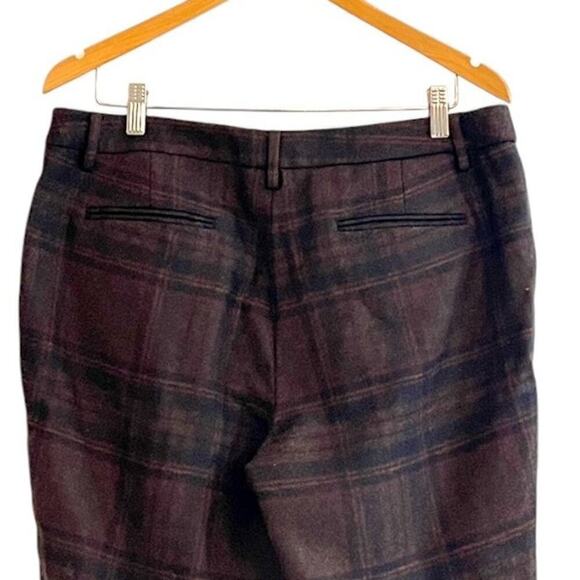 Vintage L.L. Bean Wool Plaid Pants Brown Size 16 Petite Excellent Condition - Picture 6 of 9